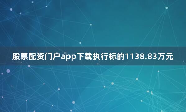股票配资门户app下载执行标的1138.83万元